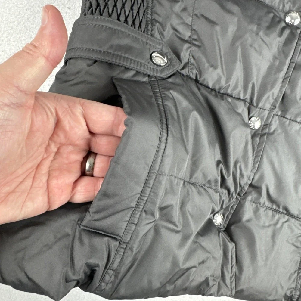 Andrew Marc Womens  puffer jacket vest size small black Button Up Warm Packable
